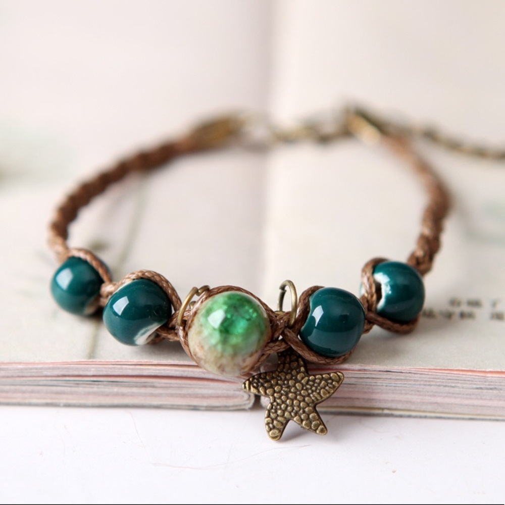 Unique Handmade ceramics adjustable bracelet gift - Picture 2 of 2